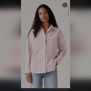 Levi's Women's Light Pink Striped Button-Down Shirt